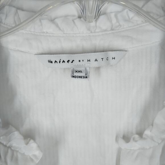 The Nines by Hatch Long Sleeve Pintuck Maternity Shirt White size XXL - Picture 7 of 9